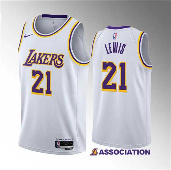 Men%27s Los Angeles Lakers #21 Maxwell Lewis White 2023 Draft Association Edition Stitched Basketball Jersey1 Dzhi->los angeles lakers->NBA Jersey